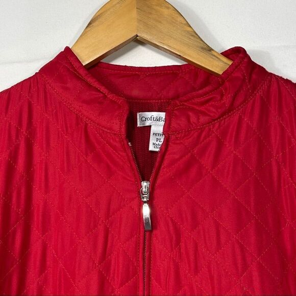 Petite Croft & Barrow Red Quilted Sweater Jacket - Picture 11 of 16